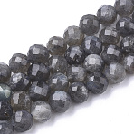 Natural Labradorite Beads Strands, Faceted, Round, 5.5~6x6mm, Hole: 1mm, about 32pcs/strand, 7.48 inch(G-S345-6mm-005)