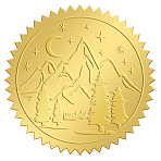 Plastic Self Adhesive Gold Foil Embossed Stickers, Medal Decoration Sticker, 5x5cm, 4pcs/sheet(DIY-WH0211-157)