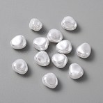 ABS Plastic Imitation Pearl  Beads, Nuggets, White, 11~11.5x10~10.5x6.5mm, Hole: 1.2mm(KY-WH0036-30)