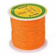 Braided Nylon Thread, Chinese Knotting Cord Beading Cord for Beading Jewelry Making, Dark Orange, 0.5mm, about 150yards/roll(NWIR-R006-0.5mm-172)