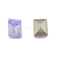 K9 Glass Rhinestone Cabochons, Pointed Back & Back Plated, Faceted, Rectangle, Violet, 8x6x3mm(MRMJ-N029-18-03)