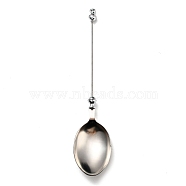 201 Stainless Steel Tableware, Beadable Flatware, with Alloy Findings, Spoon, Stainless Steel Color, 292x58x16mm(FIND-G060-04E)
