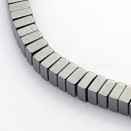 Electroplate Non-magnetic Synthetic Hematite Beads Strands, Square Heishi Beads, Black Plated, 4x4x2mm, Hole: 1mm, about 193pcs/strand, 15.7 inch(G-J224D-02)
