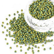 12/0 Glass Seed Beads, Opaque Colours Seep, Medium Sea Green, 2mm, hole: 0.8mm(SEED-S005-25)