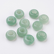Natural Green Aventurine European Beads, Large Hole Beads, Rondelle, 14x7~8mm, Hole: 6mm(G-G740-14x8mm-19)