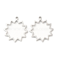 Non-Tarnish 304 Stainless Steel Open Back Bezel Star Pendants, For DIY UV Resin, Epoxy Resin, Pressed Flower Jewelry, Stainless Steel Color, 31x28x3mm, Hole: 2.2mm, Inner Diameter: 24x24mm(STAS-Z040-09P)