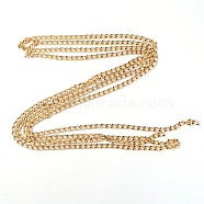 Aluminium Curb Chain, Unwelded, Textured, Light Gold, Links: 12x7x3mm, 3m/bag(CHA-WH0003-05LG)