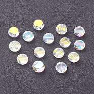Glass Imitation Austrian Crystal Beads, AB Color Plated, Faceted, Flat Round, Clear AB, 8x4mm, Hole: 1.6mm(EGLA-L028-B01)