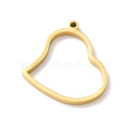Ion Plating(IP) 304 Stainless Steel Open Back Bezel Pendants, For DIY UV Resin, Epoxy Resin, Pressed Flower Jewelry, Heart, Real 24K Gold Plated, 32x30x3mm, Hole: 2mm(STAS-K208-26)