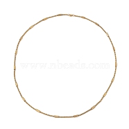 Vacuum Plating 304 Stainless Steel Column Beaded Link Chain Necklace, Box Chain Necklace, Golden, 30.16 inch(76.6cm)(NJEW-K254-05G)