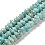 Natural Amazonite Beads Strands, Faceted, Nuggets, 10~11x8~10x7~8mm, Hole: 1mm, about 22~23pcs/strand, 7.09~7.48''(18~19cm)(G-N327-05-08)