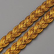 Filigree Corrugated Lace Ribbon, Wave Shape, for Clothing Accessories, Gold, 8x2mm, 35 yards/roll(OCOR-WH0080-12)