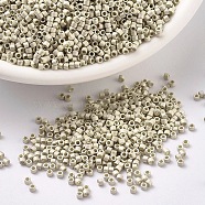 MIYUKI Delica Beads, Cylinder, Japanese Seed Beads, 11/0, (DB0335) Matte Galvanized Silver, 1.3x1.6mm, Hole: 0.8mm, about 10000pcs/bag, 50g/bag(SEED-X0054-DB0335)