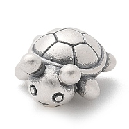 Fine Silver Sea Animal Beads, Antique Silver, Tortoise, 13x10x6.5mm, Hole: 1.8mm(STER-D300-01AS-02)