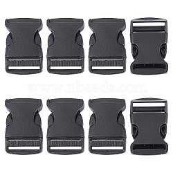 Plastic Side Release Buckles, Black, 61x38x12mm(FIND-WH0036-65)