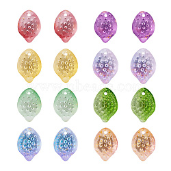 Fashewelry 80Pcs 8 Colors Handmade Lampwork Charms, Lemon, Mixed Color, 14x10x9mm, Hole: 1mm, 10pcs/color(LAMP-FW0001-01)