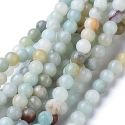 Natural Flower Amazonite Beads Strands, Round, 4mm, Hole: 0.8mm, about 89pcs/strand, 15 inch(G-D608-4mm)