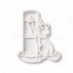 PP Plastic Cookie Cutters, Cat Shapes, White, 91x75x10.5mm(DIY-I093-04)