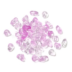 Transparent Acrylic Beads, Mixed Shapes, Violet, 4.3~5.8x7.6~8.5x3.8~4.7mm, Hole: 1.6mm, about 4200pcs/500g(OACR-A021-12B)