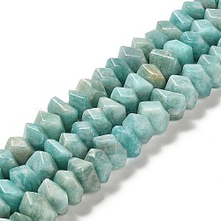 Natural Amazonite Beads Strands, Faceted, Nuggets, 10~11x8~10x7~8mm, Hole: 1mm, about 22~23pcs/strand, 7.09~7.48''(18~19cm)(G-N327-05-08)