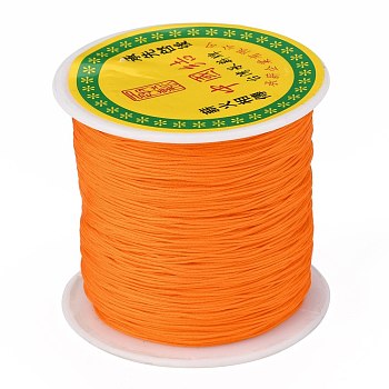 Braided Nylon Thread, Chinese Knotting Cord Beading Cord for Beading Jewelry Making, Dark Orange, 0.5mm, about 150yards/roll