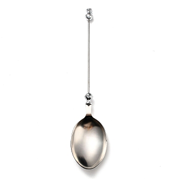 201 Stainless Steel Tableware, Beadable Flatware, with Alloy Findings, Spoon, Stainless Steel Color, 292x58x16mm