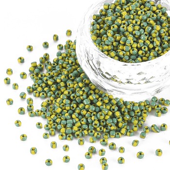 12/0 Glass Seed Beads, Opaque Colours Seep, Medium Sea Green, 2mm, hole: 0.8mm