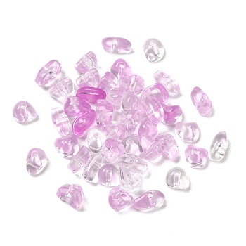 Transparent Acrylic Beads, Mixed Shapes, Violet, 4.3~5.8x7.6~8.5x3.8~4.7mm, Hole: 1.6mm, about 4200pcs/500g