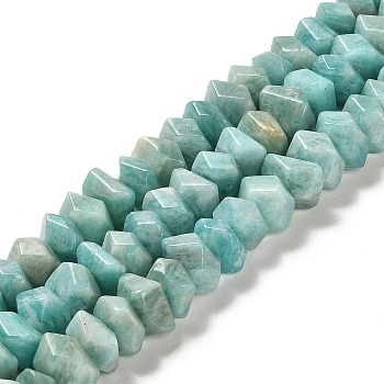 Natural Amazonite Beads Strands, Faceted, Nuggets, 10~11x8~10x7~8mm, Hole: 1mm, about 22~23pcs/strand, 7.09~7.48''(18~19cm)
