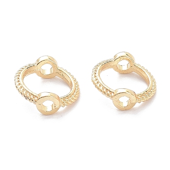 Brass Bead Frames, Long-Lasting Plated, Round Ring, Real 14K Gold Plated, 9x3mm, Hole: 1.6mm, Inner Diameter: 6.1mm