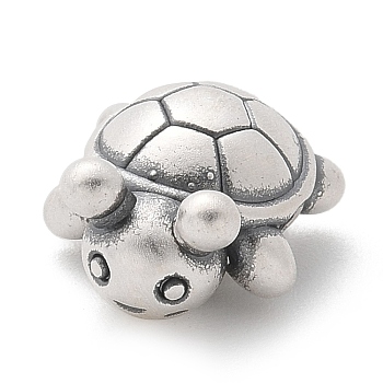 Fine Silver Sea Animal Beads, Antique Silver, Tortoise, 13x10x6.5mm, Hole: 1.8mm