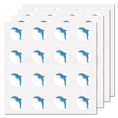 Deep Sky Blue Plastic Stickers