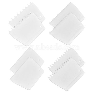 8Pcs 4 Styles Cake Cream Plastic Scraper(AJEW-NB0006-77)-1