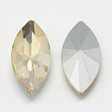 Pointed Back Glass Rhinestone Cabochons(RGLA-T083-6x12mm-06)-2