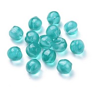 Transparent Glass Beads, Half Drilled, Dyed & Heated, Peach, Medium Aquamarine, 11.5x11.5x11mm, Hole: 1mm(GLAA-M040-B-04)
