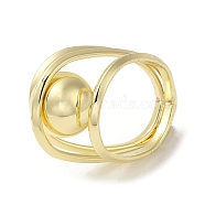 Brass Rings, Oval with Big Ball Ring for Women, Real 18K Gold Plated, 4.5~17.5mm, Inner Diameter: 18x16mm(RJEW-Q778-03G)