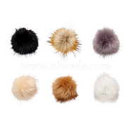 Pom Pom Ball, with Rubber Band, Mixed Color, 10cm, 12pcs/bag(FIND-TZ0001-01)