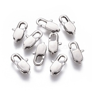 304 Stainless Steel Lobster Claw Clasps, Stainless Steel Color, 15x7x3mm, Hole: 1.2mm(STAS-G201-06C-P)