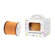 Faux Suede Cord, Faux Suede Lace, Paper Box Packing, Orange, 3.0x1.4mm, about 98.43yards/roll(90m/roll)(LW-JP0001-3.0mm-1058)