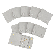 Velvet Earring Pouches, Snap Botton Jewelry Storage Bags with Display Cards, for Earring, Necklace, Square, Gray, 9.3x9.9cm(TP-WH0007-20)