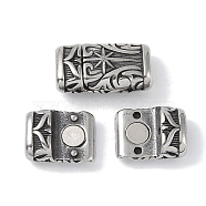 Tibetan Style 316 Surgical Stainless Steel Magnetic Clasps, Antique Silver, 17x9.5x6mm, Hole: 6mm(STAS-P362-11AS)