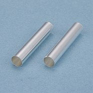Brass Tube Beads, Long-Lasting Plated, Tube, 925 Sterling Silver Plated, 24.5x5mm, Hole: 4.5mm(KK-Y003-73H-S)