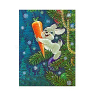 DIY Easter Theme Rabbit Pattern Full Drill Diamond Painting Canvas Kits, with Resin Rhinestones, Diamond Sticky Pen, Plastic Tray Plate and Glue Clay, Mixed Color, 405x300x0.2mm, Rhinestone: about 2.5mm in diameter, 1mm thick, 23bags(DIY-G074-01F)