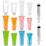 10ML Soft Polyethylene(PE) Travel Tubes, with Refillable Squeeze Bottle Soft Tube, Plastic Squeeze Bottle & Syringe, Mixed Color, 6.6x2.9x1.8cm, Capacity: 10ml(MRMJ-BC0002-22)