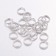Silver Color Plated Iron Split Rings, Double Loops Jump Rings, Cadmium Free & Lead Free, 7mm in diameter, 1.4mm thick, about 6.3mm inner diameter, about 600pcs/50g(X-JRDS7mm)