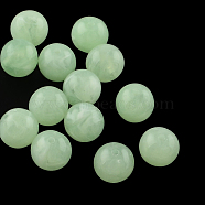 Acrylic Imitation Gemstone Beads, Round, Aquamarine, 10mm, Hole: 2mm, about 925pcs/500g(OACR-R029-10mm-27)