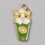 Alloy Pendants, with Enamel, Golden, Dog, 25.5x11.5x1.5mm, Hole: 1.8mm(ENAM-CJC0003-61C-G)