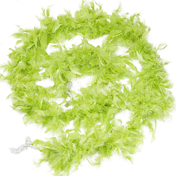 Turkey Feather Fluff Boa for Dancing, Wedding, Crafting Party Dress Up, Halloween Costume Decoration, Lime, 180x5mm, about 2m/strand(DIY-WH0568-10E)