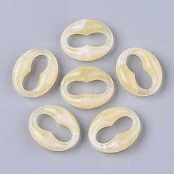 Acrylic Linking Rings, Imitation Gemstone Style, Oval, Wheat, 31.5x26x9.5mm, Inner Diameter: 9x24mm, about: 185pcs/500g(OACR-T021-015A-10)