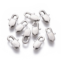 Non-Tarnish 304 Stainless Steel Lobster Claw Clasps, Stainless Steel Color, 15x7x3mm, Hole: 1.2mm(STAS-G201-06C-P)